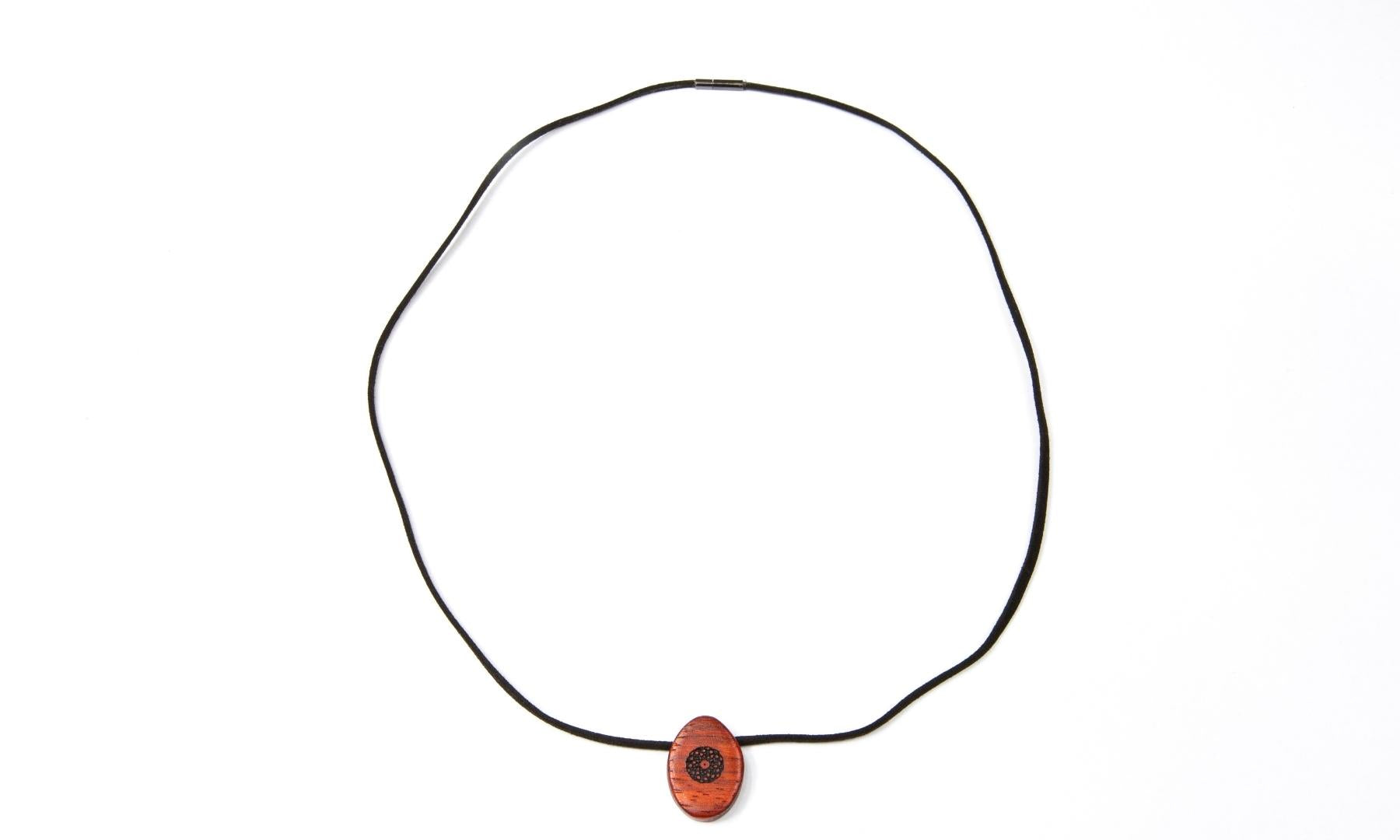 Torus Design ORB Pendant in Padauk on necklace