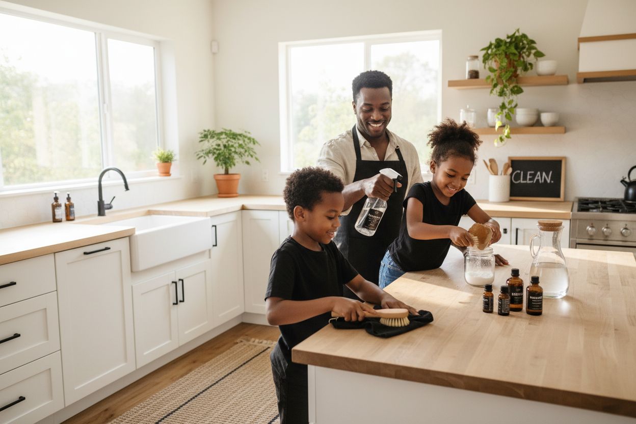 natural home cleaning family