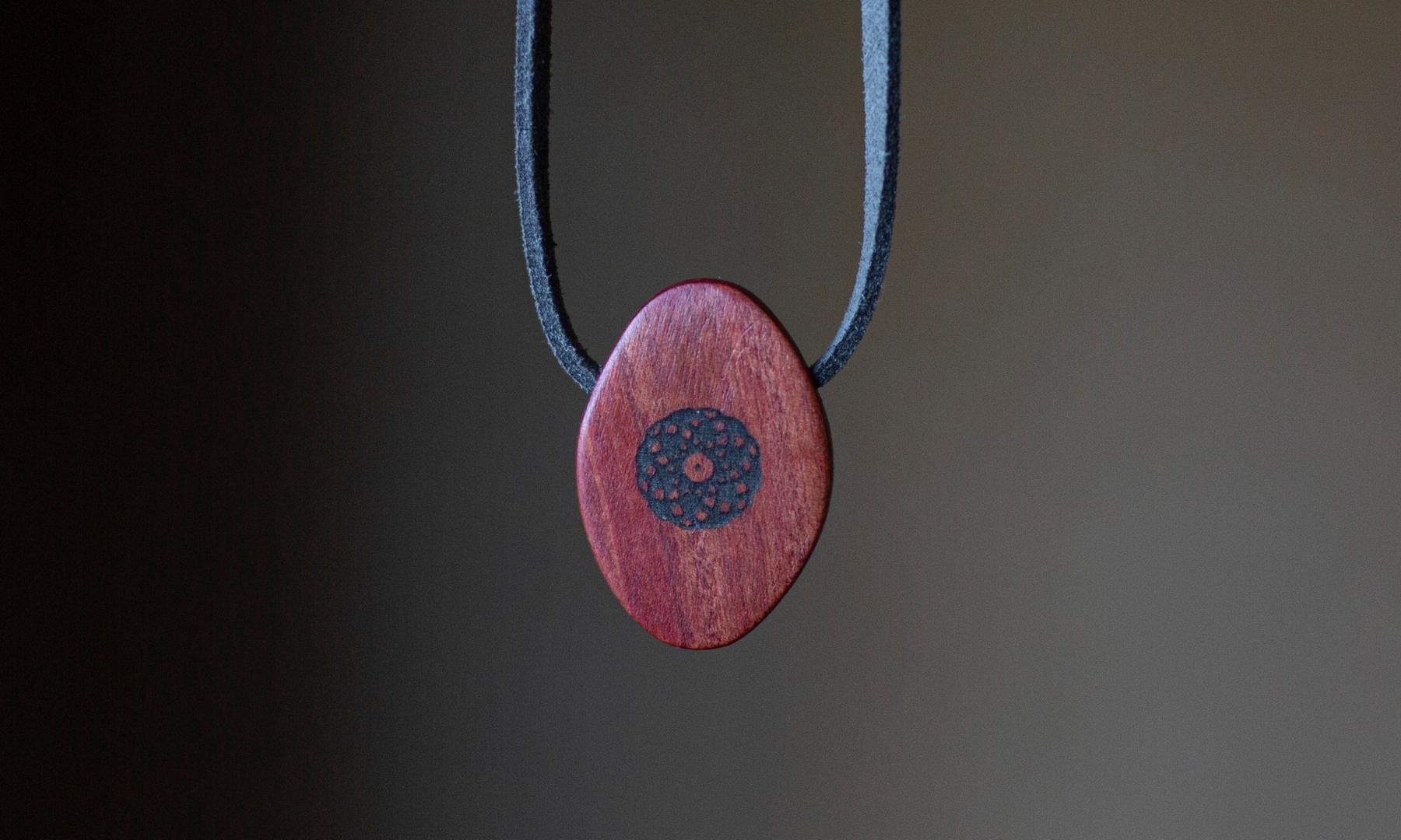 Hanging Torus Design in Pink Ivory - ORB Pendant