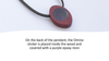 Torus Design Pendant in Pink Ivory with caption